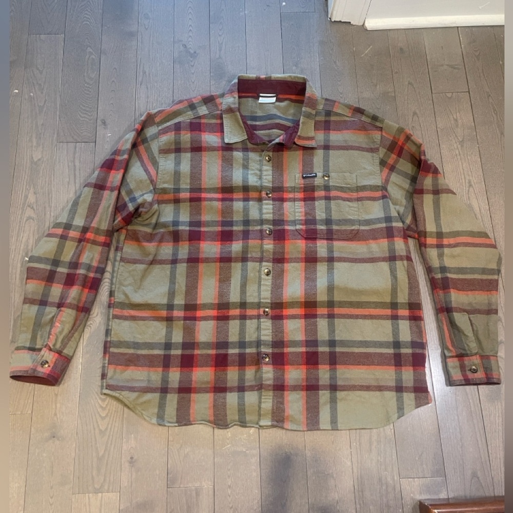 Columbia Men’s XXL Plaid Flannel Button-Up Shirt Long Sleeve